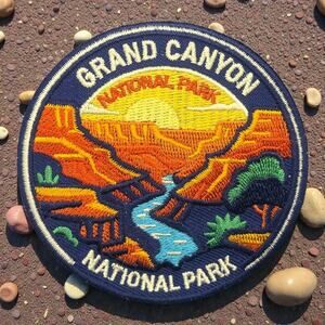 Grand Canyon 3” Iron On Embroidered Patch Badge National Park Sunset River Scene